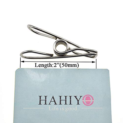 HAHIYO Clothespins Chip Clips All Metal Stainless Steel No Rust Stains Strong Grip in Heavy Wind 2 Inches 24 Pack Do Not Fall Apart Open Wide for Holding Clothes Snack Bag Clamps - size: 2 inch 24 Pack