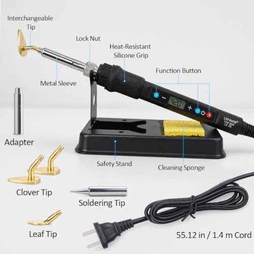 Mini Iron for Crafts, 80W Mini Heat Press for Iron Patches Sewing, Adjustable Temperature Mini Flat Iron with Digital Display, Replaceable Tips for Quilting Clothes Shoes Hats DIY (Black) - color: Black