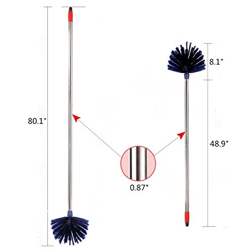 Cobweb Duster, MEIBEI Removable and Washable Ceiling Fan Duster with Long Handle-72.1", Non-Scratch Bristles Cobweb Brush for Cleaning High Ceiling, Book Shelve, Curtain Rod