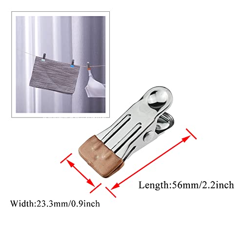 Hahiyo Stainless Steel Clothespins Sock Clip Laundry 2.2inch Length with Spring Strong Grip Windproof Easy Pinch Hang Handy Save Space Not Damage Leave Pinch Mark for Clothesline Towel Gold 7PCS - color: Gold-7p