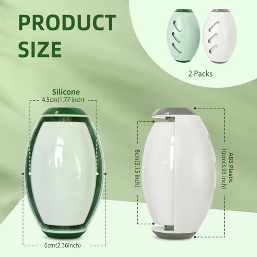 2 Pack Reusable Lint Roller Portable Mini Lint Remover Cat Pet Hair Rollers Travel Size Sticky Cleaner Dog Hair Remover for Clothes Washable Gel Lint Roller Ball - color: Green + White