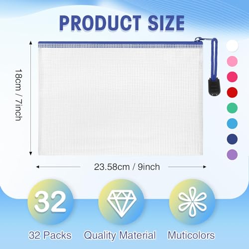 Jetec 32 Mesh Zipper Bags Bikini, Classic Color, 9 x 7 Inch, 32 Pcs - color: Classic Color, size: 9 x 7 Inch