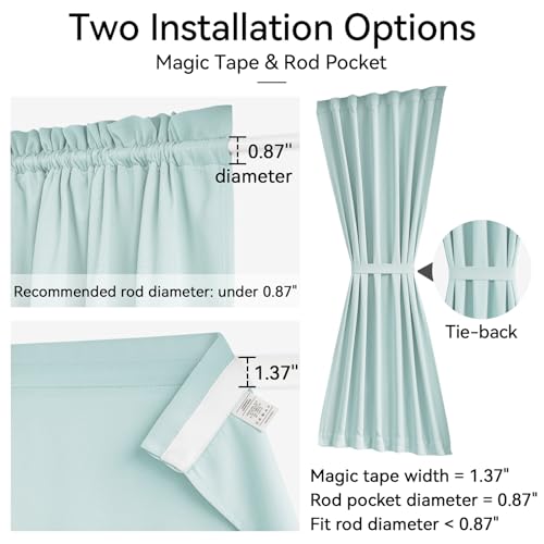 Vatge Side Door Curtains for Door Window Covering, Sidelight Curtains for Front Door, 1 Panel, W12 x L72, Aqua - color: Aqua, size: 12"W x 72"L (Pack of 1)