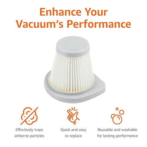 Amazon Basics Washable Replacement Filters for 2-in-1 Corded Stick Vacuum Cleaner ONLY (not for Other Models), 4-Pack, White - style: Filters only