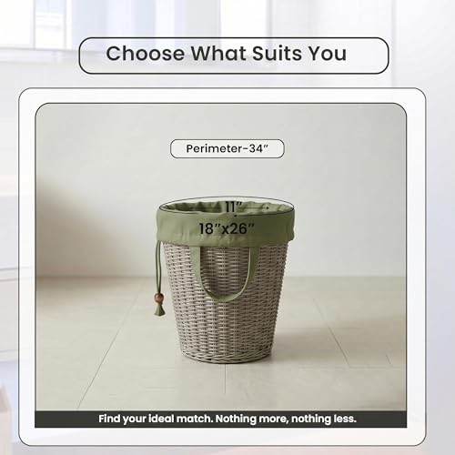 LFH Home Large Premium 1pack Cotton Rich Canvas Laundry Bag with Drawstring and Handles Heavy Duty, Multi-Use, and Washable for Home, Travel, College or Storage 18x26 -Military Green - color: Military Green, size: 18"x26"