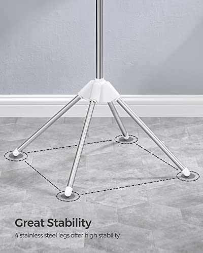 SONGMICS Clothes Drying Rack, 61.6-Inch Drying Rack, 3 Rotatable Arms - color: White + Silver, style: 1-Tier
