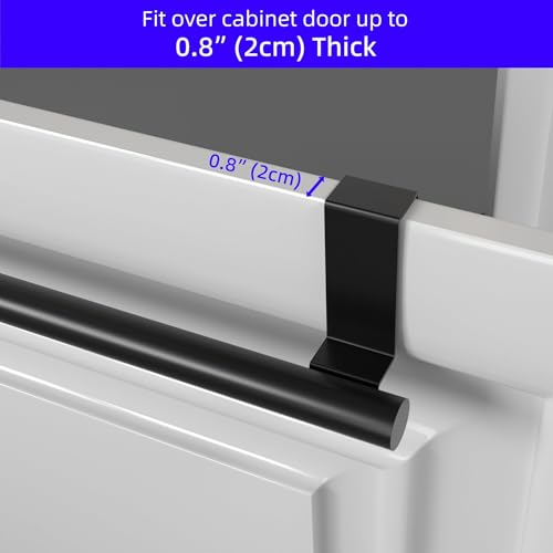 Cabinet Door Towel Bar, Kitchen Towel Holder, Matte Black 2 Pack - color: Black - 2 Pack