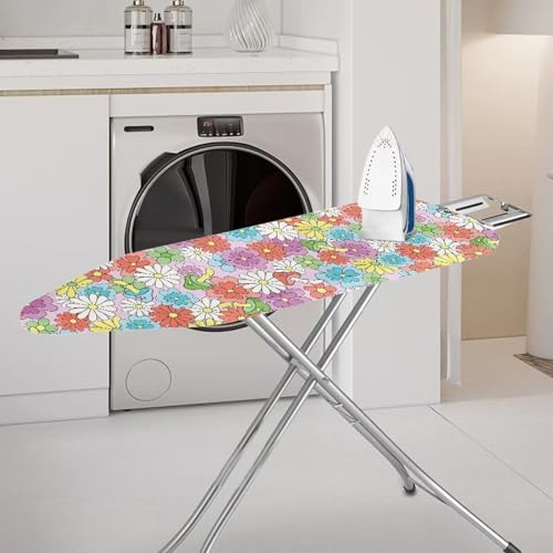 Colorful Daisies Ironing Board Cover Dust Covers Standard Ironing Board Full Size with Elastic Edge and Hook and Loop Fasteners Stain Resistant Cover for Ironing Board - color: Colorful Daisies