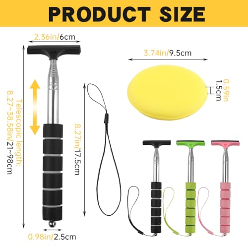 3 Pack Side Mirror Squeegee, Car Mirror Squeegee, Retractable Rearview Mirror Wiper, Portable Car Cleaning Tool for Rainy and Foggy Weather, Universal Car Accessories, Black, Pink & Green