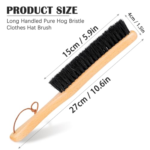 UOIQNG Hog Bristle Garment Brush Clothes Brush Long Wooden Handle Brush Hat Brush Lint Brush Hair Dust Cleaning Brush Antistatic Sweater Lint Comb