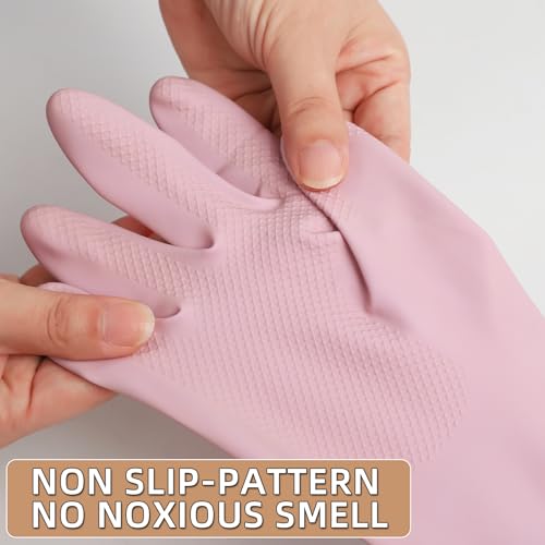 Dishwashing Rubber Gloves Reusable Kitchen Gloves 2Pairs Cleaning Gloves for Washing Dishes Long-lasting&Non-Slip - color: Light Blue&light Green, size: Medium