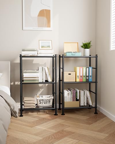 Sakugi 2-Pack Storage Shelves - 3-Tier Metal Wire Shelf Organizer, Slim Shelf Rack with Adjustable Feet for Laundry Room, Kitchen, Garage Organization, 18.2" x 12.3" x 30.4", Black - size: 18.2" x 12.3" x 30.4"
