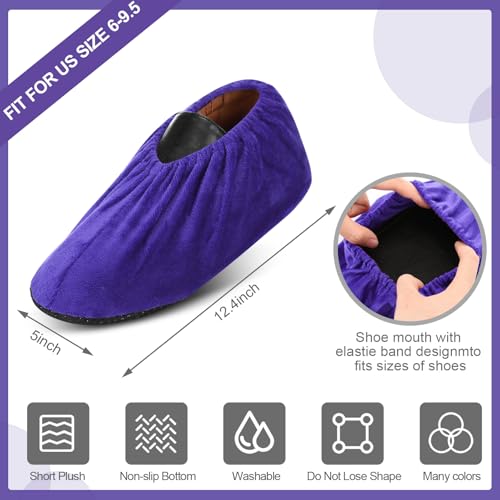 JaGely 11 Pair 11 Pair Reusable Cloth Shoe Covers for Indoors, Purple - color: Purple