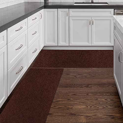 Runner Rug 2FT x 6FT, AYOHA 2'-82' Utility Carpet Runner for Entryway Hallway Aisles Balcony Garages, Area Rugs with Non-Slip Rubber Backing, Chocolate Brown (Available Custom Sizes)