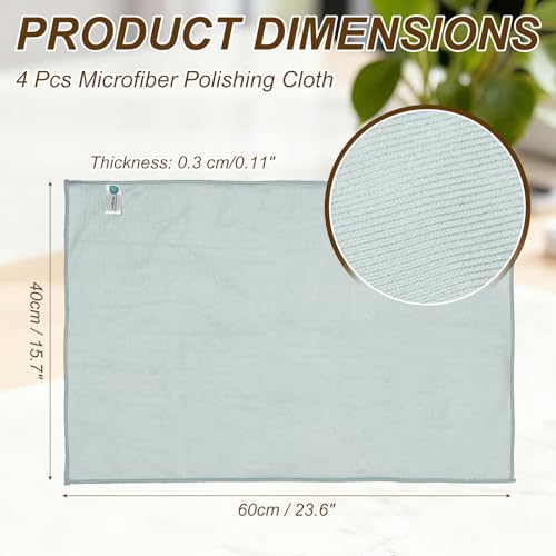 uxcell 4Pcs Glass Polishing Cloth, 23.6x15.7 Microfiber Cleaning Cloths Lint & Streak Free Quickly Drying Towels for Glassware, Cars, Glasses, Phone Screens, Sunglasses, Gray - size: 15.7x23.6"