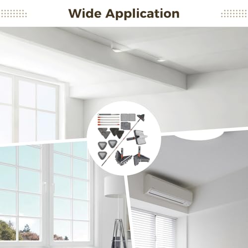 Wall Cleaner Mop, Ceiling Mop with 80 in Long Handle, 2-in-1 Triangle and Rectangle Cleaning Head with Squeegee, Cleaner Tool with 11 Washable Pads for Walls Ceilings Windows Floors