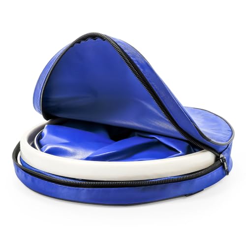 Camco Collapsible Bucket with Storage Case- Durable Pop Up Bucket with Watertight Fabric, Holds 3 Gallons of Water - Great for RVs, Camping, Fishing, Boating, Hiking and More - Blue (42993), Blank Ski