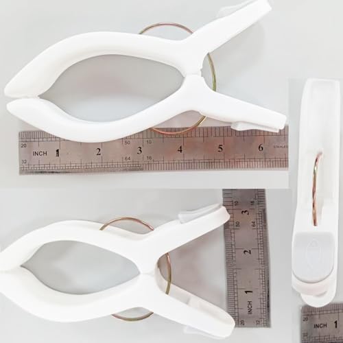 Foshine 8 Pack Large Clips for Beach Chairs, Plastic Clothes Clips White - color: 8 Pack-white
