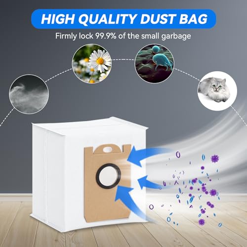 Dust Bags for AIRROBO T20+/ T25+/ T30+/ T25+C Robot Vacuum Cleaner, Replacement Vacuum Bags Disposable Bag Airrobo Robot Vacuum Dust Bags Replacement Parts (16 Pack) - size: 16pcs Dust Bags