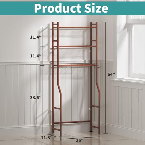 3-Tier Over Toilet Storage, Anti-Tip, Bronze - color: G-bronze