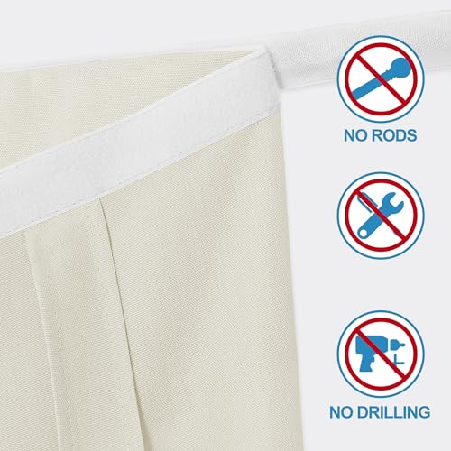 RYB HOME Thick Faux Linen Weave Textured Curtains for French Door Tie up Window Covers Sidelight Door Curtains Blinds for Patio, 1 Piece, 26W x 80L Inches,Linen - color: Linen, size: 26"W x 80"L (Pack of 1)