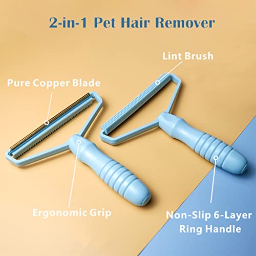 Portable Fabric Shaver, Pet Hair Remover, Manual Lint Remover, Dog Cat Hair Remover for Carpet, Clothes, Furniture, Couch Blue 1pcs - color: Blue