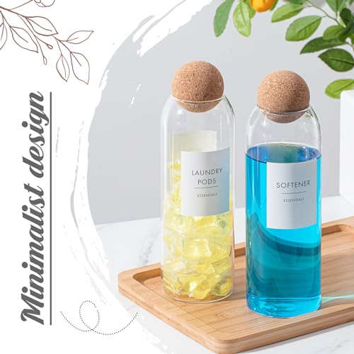 3 Pcs 50.7 oz Glass Laundry Detergent Dispenser with Cork Lids