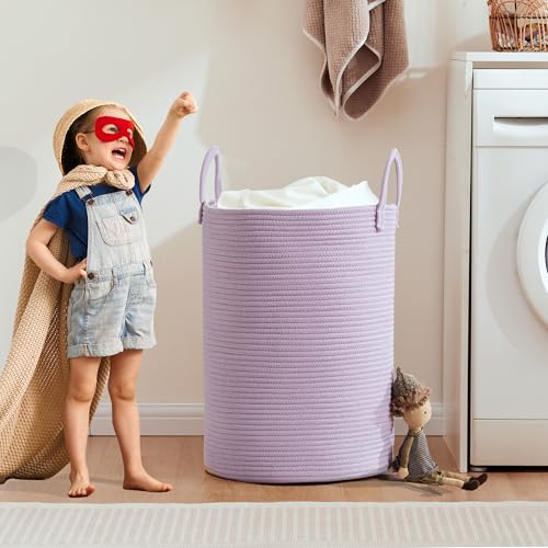 80L Extra Large Purple Hamper Laundry Basket for Girls Kids - color: Purple, size: Extra Large (80L)