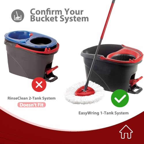 Spin Mop Replacement Heads, 4 Pack Compatible with EasyWring 1-Tank System - size: 1-Tank Mop Head (4pcs)