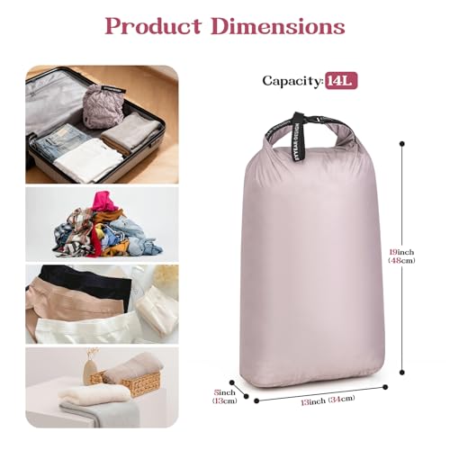 Travel Laundry Bag, Waterproof Compression Bags for Dirty Clothes - color: Purple, size: Medium