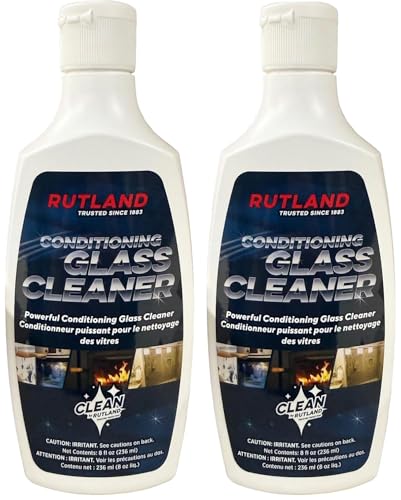 Rutland Hearth and Grill Conditioning Glass Cleaner, USA-Made Fireplace and Wood Stove High Temperature Glass & Stovetop Cleaner, RTV Silicone Layering Formula, 8 Oz (Pack of 2) - size: 8 Ounce (Pack of 2)