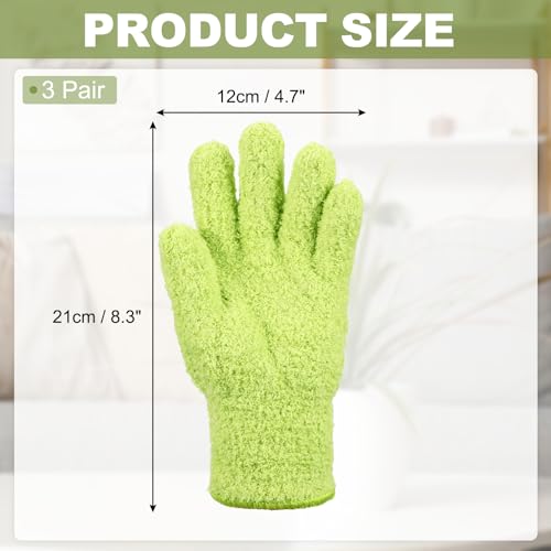 uxcell Microfiber Gloves, Reusable Washable Plant Dusting Gloves Cleaning Mittens for Auto Plants Household Kitchen - color: Grass Green
