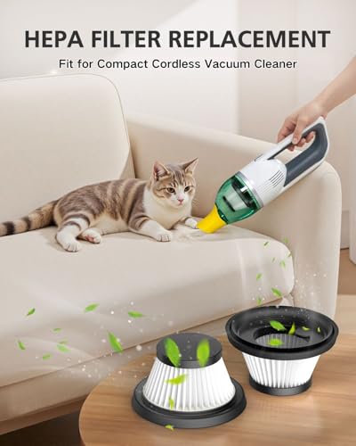 6 Pack Vacuum Filter Replacement for Compact Cordless Vacuum Cleaner - size: Duck Vac Filter-6 Pack