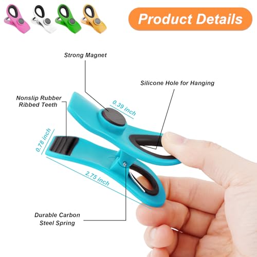 JETMORE 12 Pack Chip Clips, Plastic Magnetic Bag Clips for Food, Clip - color: 12 Pack-mr-1