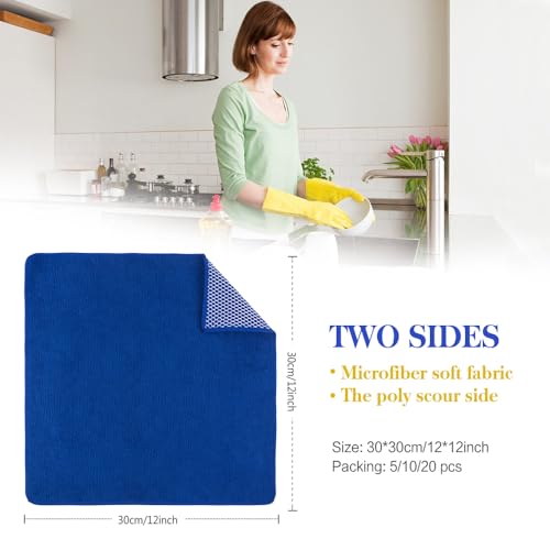 SINLAND Dish Cloth for Washing Dishes Kitchen Washcloth Cleaning Cloth - color: Assortedcolor-1, size: 12inchx12inch 10pack