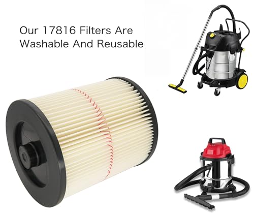 1 Pack Replacement Cartridge Filter Compatible with Craftsman 17816 9-17816 Wet Dry Vac fit 5/6/8/12/16/32 Gallon & Larger Vacuum Cleaner - size: 1 pack