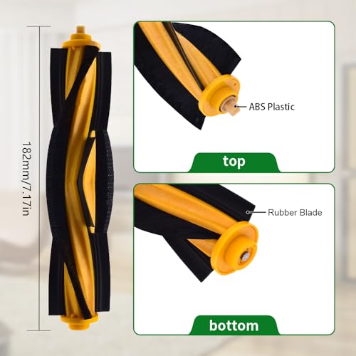 Replacements for Ecovacs Deebot OZMO 920 950 T5 T8 T9 N7 N8 N10 - color: 1 Main Rolling Brush + 4 Filter Sets + 6 Side Brushes