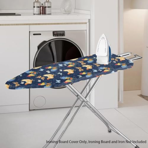 Ironing Board Protective Cover, Chicken Star Easy Install Ironing Board Replacement Cushion with Hook and Loop Fastener Straps - color: Chicken