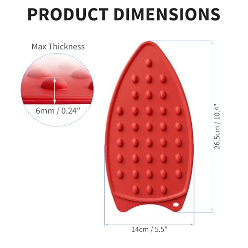 2 Pcs Silicone Iron Rest Pad, Red/Orange - color: Red & Orange
