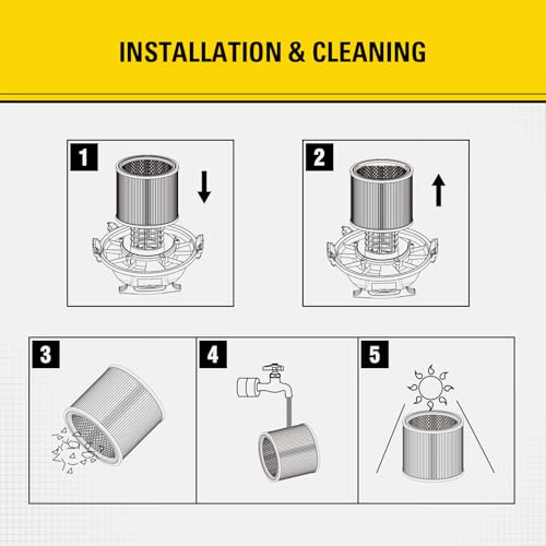 Stanley High Efficiency Shop Vac Filter, Fits Most 5-18 Gal Vac, 08-2566B - style: High Efficiency Filter