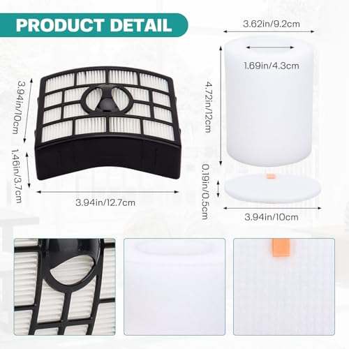 Vacuum Filters Replacement for Shark Rotator Powered Lift-Away XL Capacity NV755 UV795, 1 HEPA Filter, 2 Foam & 2 Faux Felt Filter - Compare to Part # XFF750 & XHF750 - color: For NV755 etc-1 HEPA Filter, 2 Foam & 2 Faux Felt Filters