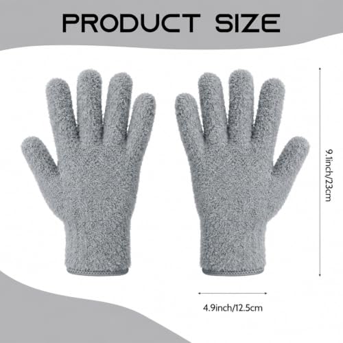 3 Pairs Microfiber Plant Dusting Gloves Leaf Cleaning Gloves - color: Dark Blue, Gray, Khaki