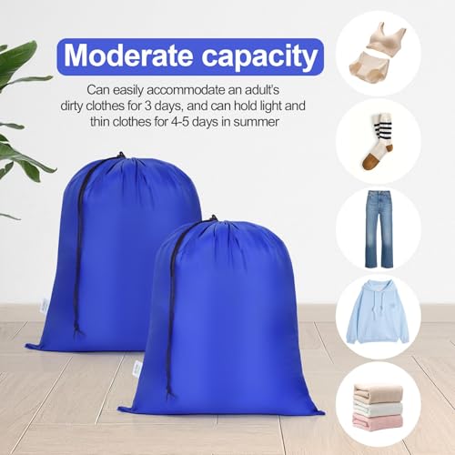 OTraki Medium Laundry Bag 20x24 Inch Drawstring Travel Laundry Bags Durable Dirty Clothes Organizer Machine Washable Delicates Lingerie Wash Bags Drying do not exceed 176℉ Blue - size: 20x24 inch