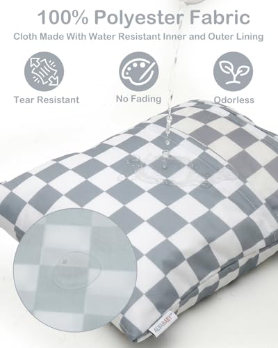 ALVA 3 Pack Wet Dry Bags for Cloth Diapers, Swimsuits & Gym Clothes, Waterproof Reusable Baby Diaper Bag with 2-Zippered Compartments, Hanging Strap, Machine Washable, Medium for Dayca - color: Classic Checkered Pattern