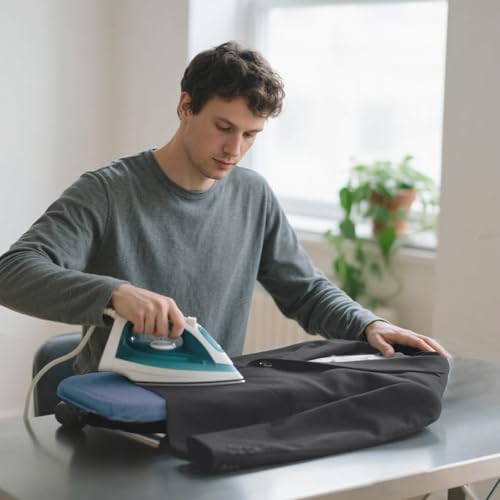 Metal Foldable Iron Board with Iron Holder, RAINHOL Blue 31x12 - color: Blue, size: Steel Mesh with Iron Holder