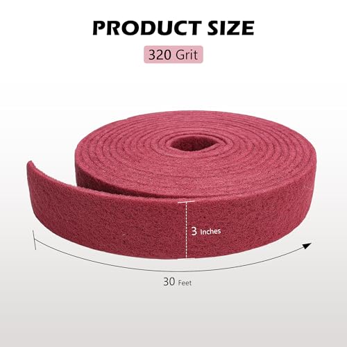 Maroon General Purpose Scuff Pads, Scuffing, Scouring Pad, Sanding, Paint Primer Prep Scratch - Surface Preparation Pad Car Auto Body Woodworking 7447-Premium, 3 Inches * 30 Feet - color: Maroon, style: 3 Inches * 30 Feet