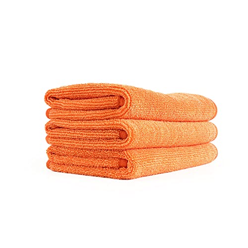 The Rag Company - Premium FTW Microfiber Cleaning Towels for Glass, Windows, Mirrors, Polished Surfaces - Streak-Free, Scratchless, 16" x16”, Orange, 3-Pack - color: Orange