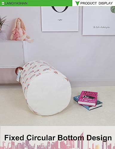 Round Laundry Basket Collapsible Storage Hamper Cloud Rainbow - color: Cloud Rainbow