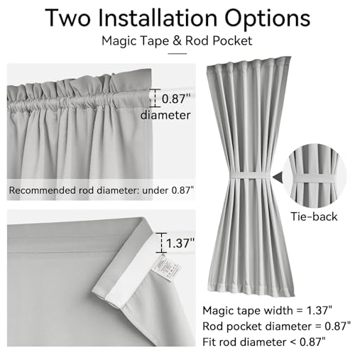 Vatge Sidelight Curtains for Front Door Privacy, 12 Inch Wide Narrow Window Curtains for Side Door, 1 Panel, W12 x L72, Silver Grey - color: Silver Grey, size: 12"W x 72"L (Pack of 1)