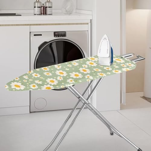 Iron Board Cover with Elastic Standard Size Ironing Board Cover with Elastic Edges Home Decoration Table Top Daisy Ironing Board Cover Pretective Covers 15x54 - color: Daisy Design
